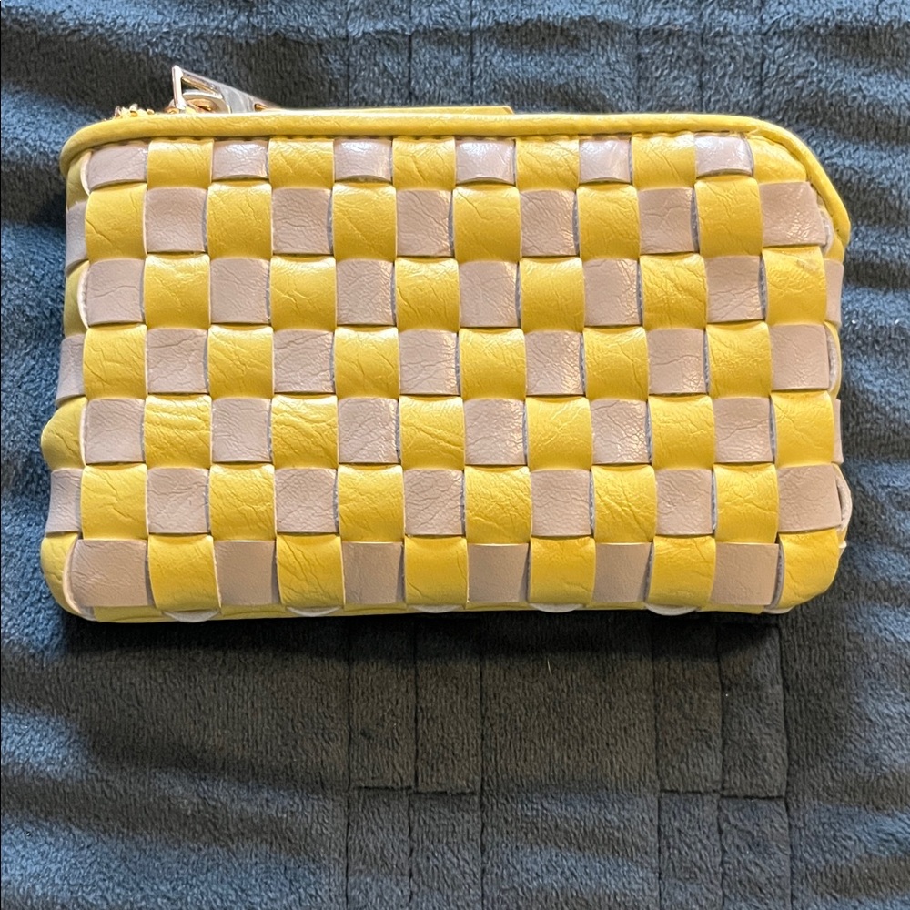 Yellow and Cream Woven Wallet